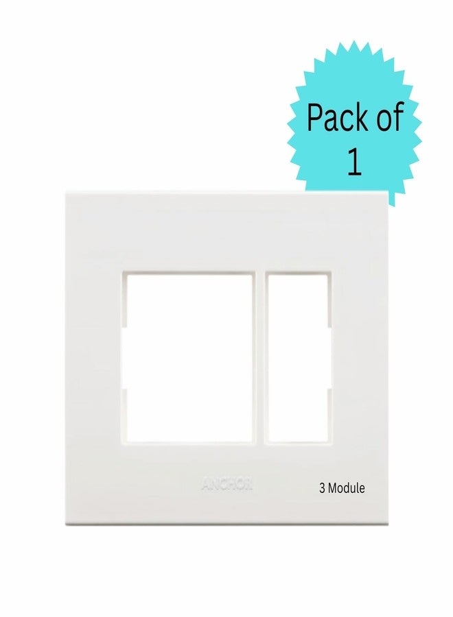أنكور لوحة مفاتيح كهربائية من نوع Anchor by Panasonic Penta Modular Regular 3 Module Plate، مع ضمان لمدة 10 سنوات في الموقع (أبيض، 65903) - Image 2